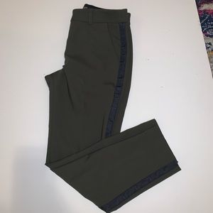 EXPRESS Dark green ankle pant w/ black stripe